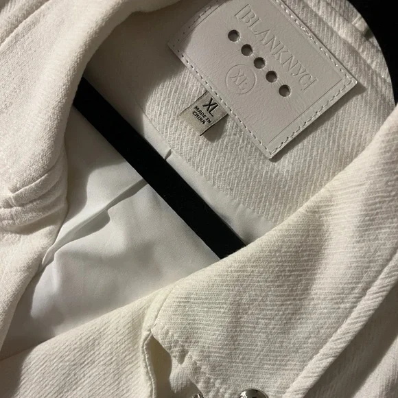 Blank NYC white crepe cotton Moto Jacket XL - Picture 2 of 8